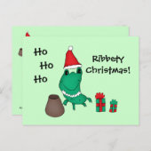 Cassie's niedlicher Weihnachtsfrosch Feiertagspostkarte (Vorne/Hinten)