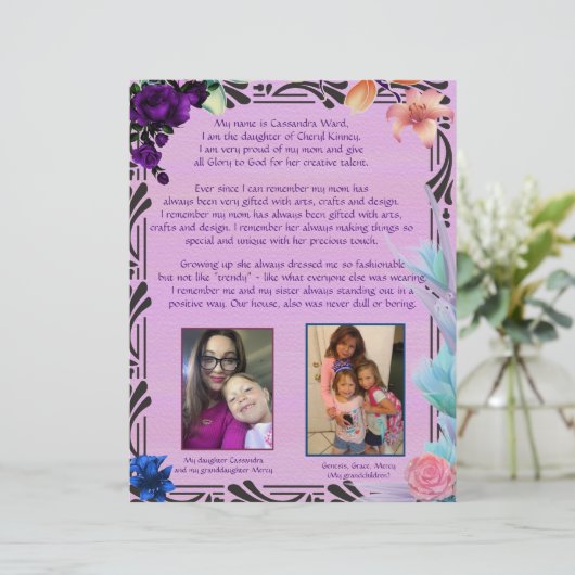 Cassie's Widmung personalisiertes Papier (Stehend Vorderseite)