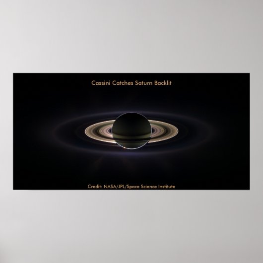 Cassini Catches Saturn Backlit Poster (Vorne)