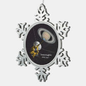 Cassini Huygens Mission zum Saturn Schneeflocken Zinn-Ornament (Rechts)