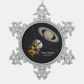 Cassini Huygens Mission zum Saturn Schneeflocken Zinn-Ornament (Vorderseite)