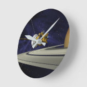 Cassini Saturn Orbit Insertion Runde Wanduhr (Winkel)