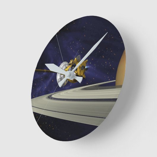 Cassini Saturn Orbit Insertion Runde Wanduhr (Winkel)