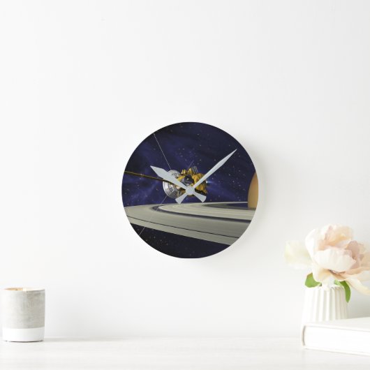 Cassini Saturn Orbit Insertion Runde Wanduhr (Zuhause)