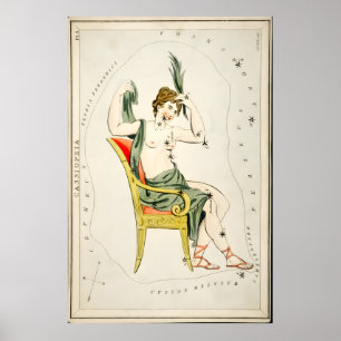 Cassiopea-Sternbild Fine Art Druck Antik Poster