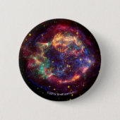 Cassiopeia A in vielen Farben Button (Vorderseite)
