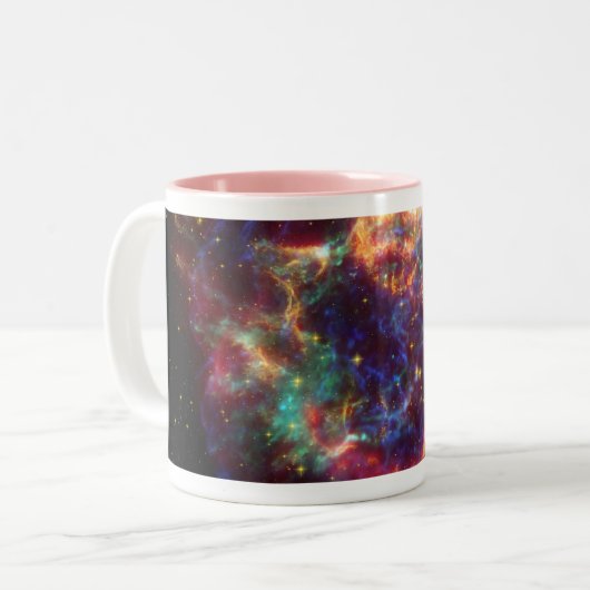 Cassiopeia Galaxy Supernova Rest Zweifarbige Tasse (Vorderseite Links)