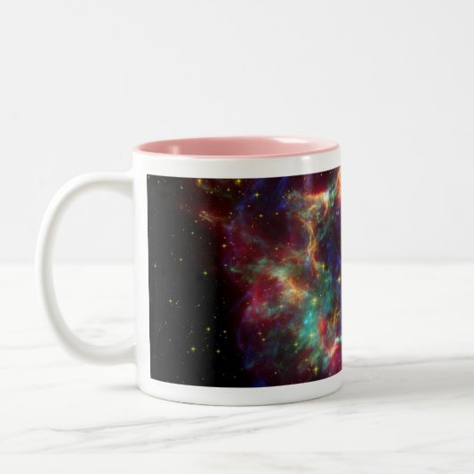 Cassiopeia Galaxy Supernova Rest Zweifarbige Tasse (Links)
