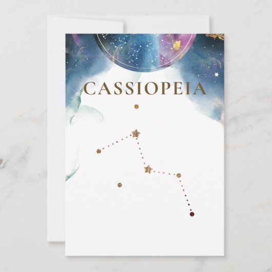 Cassiopeia-Konstellation, Himmelsstrahlung, Tischn (Vorderseite)