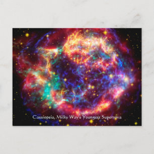 Cassiopeia, Milchstraße, die jüngste Supernova Postkarte