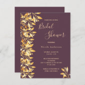 Cassis botanisches Gold Bridal Dusche Einladung Postkarte (Vorne/Hinten)