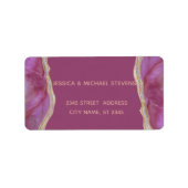 Cassis chic agate romantisch elegant adressaufkleber (Vorne)