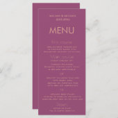 Cassis einfache minimalistische Trend elegant Menükarte (Vorne/Hinten)