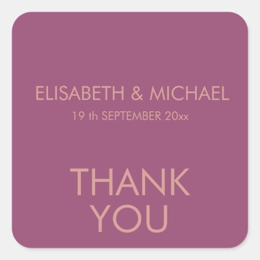 Cassis einfache minimalistische Trend elegant Quadratischer Aufkleber (Vorderseite)