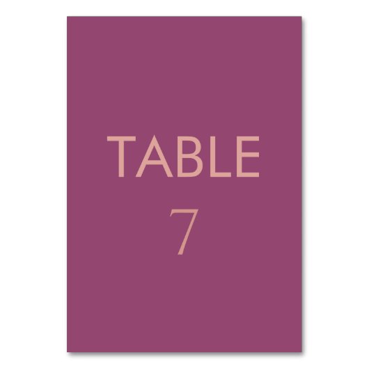 Cassis einfache minimalistische Trend elegant Tischnummer (Vorderseite)