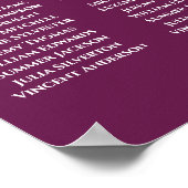 Cassis Lila 12 Tabelle Seating Chart Poster (Ecke)
