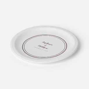 Cassis Lila Einfache moderne Brauerei & Hochzeit Pappteller