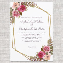 Cassis Lila Hochzeitsgoldrahmen