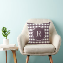 Cassis Lila und White Gingham Kissen