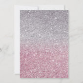 Cassis Pink Silver Imitate Glitzer Ombre Bat Mitzv Einladung (Rückseite)