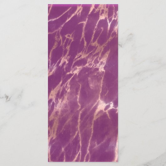 Cassis Rose goldener Marmor romantische elegante D Menükarte (Rückseite)