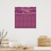 Cassis Rose Goldmarmor romantisch elegant Poster (Küche)