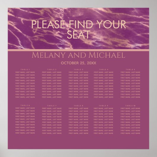 Cassis Rose Goldmarmor romantisch elegant Poster (Vorne)