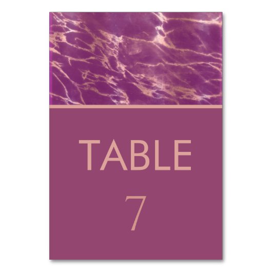 Cassis Rose Goldmarmor romantisch elegant Tischnummer (Vorderseite)