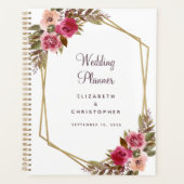 Cassis Wedding Floral Eleganter Gold Frame Planer (Vorderseite)