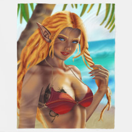 Cassja am Strand Fleecedecke