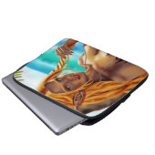 Cassja am Strand Laptopschutzhülle (Vorne Knopf)