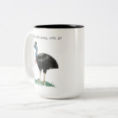 Cassowary Affirmations Two-Tone Coffee Tasse (Vorderseite Links)