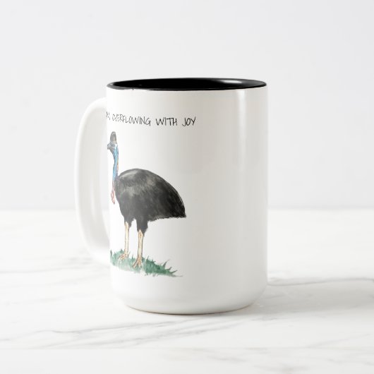 Cassowary Affirmations Two-Tone Coffee Tasse (Vorderseite Links)