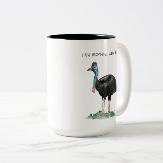 Cassowary Affirmations Two-Tone Coffee Tasse (VorderseiteRechts)
