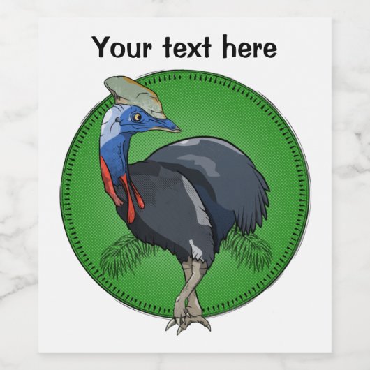 Cassowary Australia Weinetikett (Einzelnes Label)