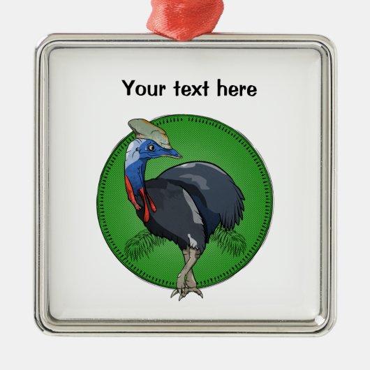 Cassowary Australian Bird Ornament Aus Metall (Vorne)