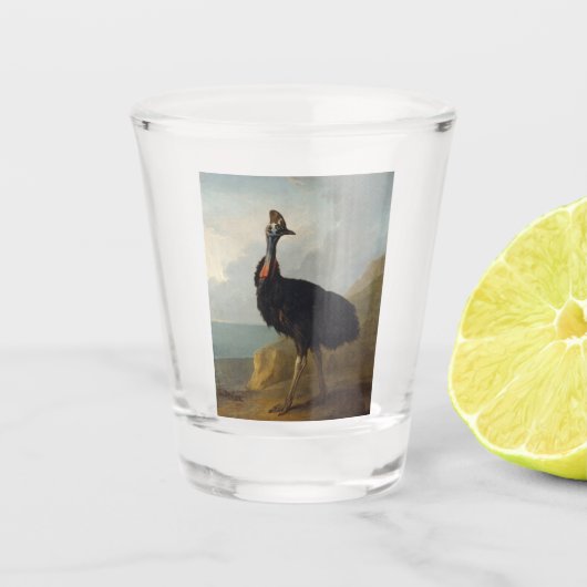 Cassowary (Australian Bird) (Wild Animal Art) Schnapsglas (Vorderseite)