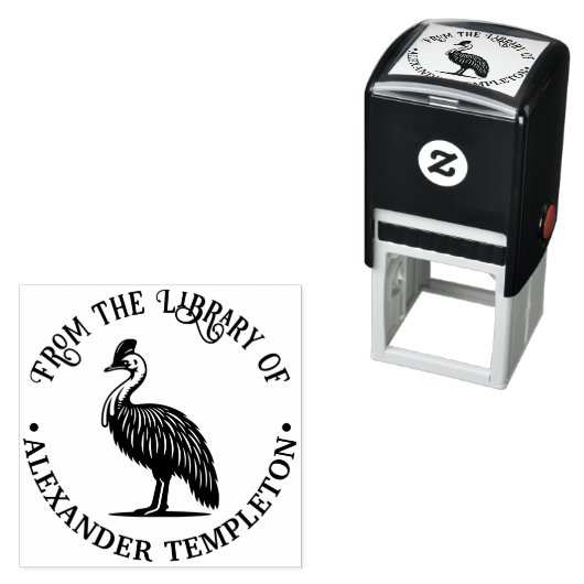Cassowary Bird Australia Library Name Permastempel (Beispiel)