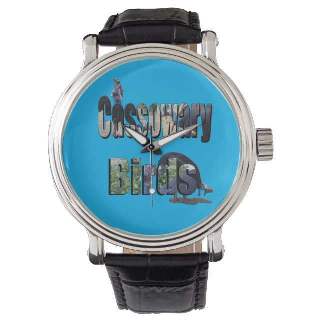 Cassowary Birds Picture Logo, Armbanduhr (Vorderseite)