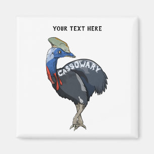 cassowary color woody text magnet