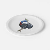 cassowary color woody text pappteller (Schrägansicht)