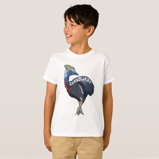cassowary color woody text T-Shirt (Vorne ganz)