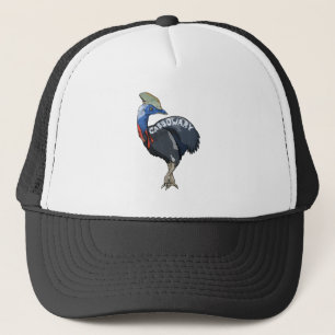 cassowary color woody text truckerkappe