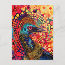 Cassowary in Aborigine Dot Art Style