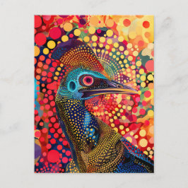 Cassowary in Aborigine Dot Art Style Postkarte