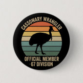 Cassowary Keeper funny Retro bird lover Button (Vorderseite)