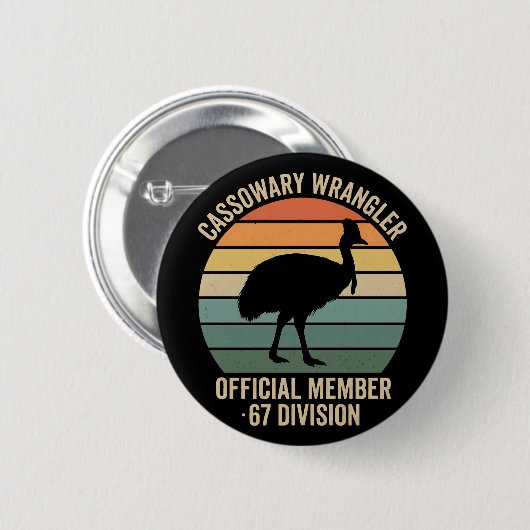 Cassowary Keeper funny Retro bird lover Button (Vorne & Hinten)