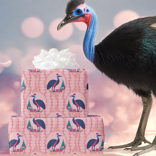 Cassowary Weihnachtsmuster Geschenkpapier