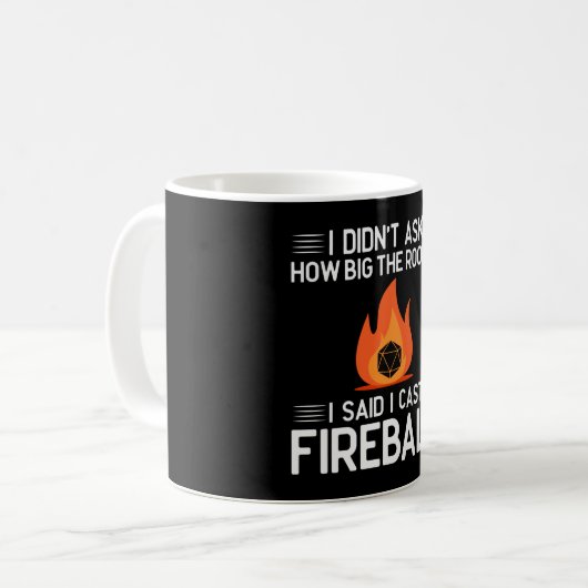 Cast Fireball Funny Gamer Geek Kaffeetasse (Vorderseite Links)