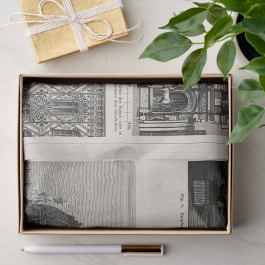 Cast Iron Architektur 1894 Ephemera Decoupage Seidenpapier (Geschenk)